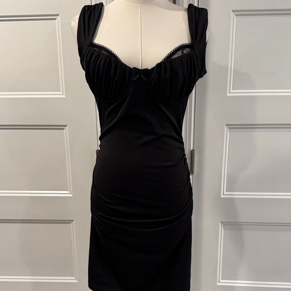 Forever 21 Black Ruched Chemise